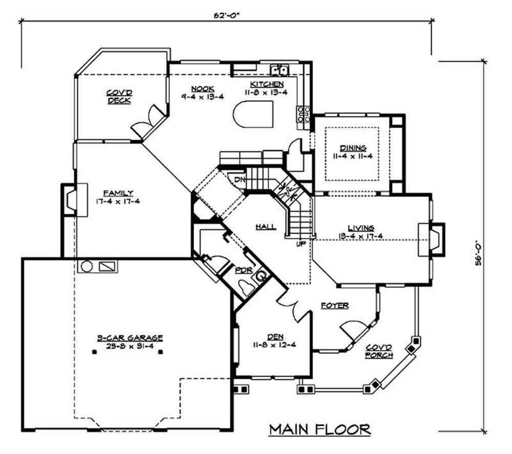 Floor Plan First Story of Ranch Plan #115-1260